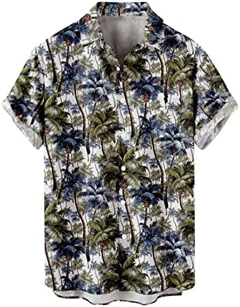 Dudubaby masculino Havaí Vacas de férias de verão Button linho de algodão boho casual casual solteiro partido camisas leves