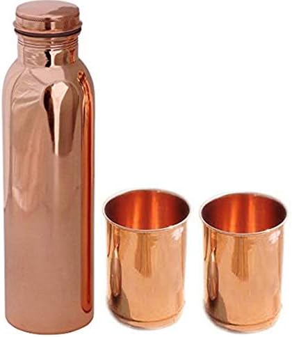 TreeGoart Pure Copper 1000 ml de água com 2 conjunto de presentes de drinques de vidro de cobre
