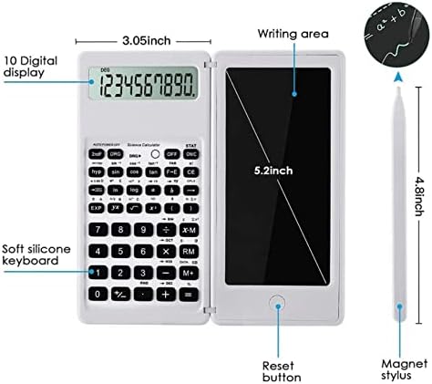 Calculadora científica dobrável de quul 10 dígitos Digital Digital Exibir com um comprimido de escrita apagável Cálculo de matemática Digital Drawing Pad Math