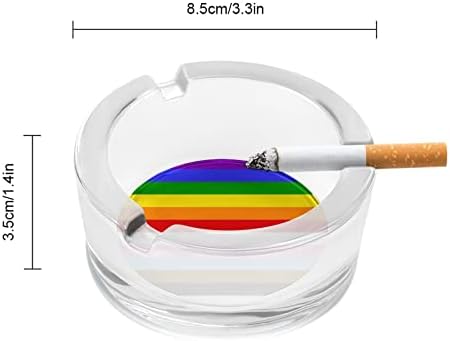 LGBT Rainbow Transgender Pride Flag Cigarette Glass cinzeiros redondo bandeja de cinzas para fumantes para a mesa de hotel em casa decoração