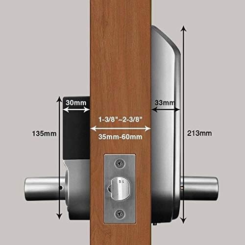 Trava da porta de impressão digital, Ardwolf A10 Entrada sem chaves Smart Biométrico Bloqueio de porta com teclado digital tela de toque eletrônico e chaves de backup reversíveis para a porta da frente do escritório em casa