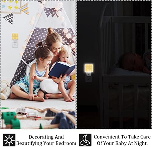 Baby Moon Mample Pattern Night Light, Smart Dusk to Dawn Sensor Warm LED LED Nightlights for Hallway Bedroom Kids Room