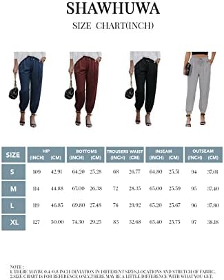 Shawhuwa Women 2023 Soft Casual Casual Prações elásticas de cintura alta calças de cintura alta com bolsos