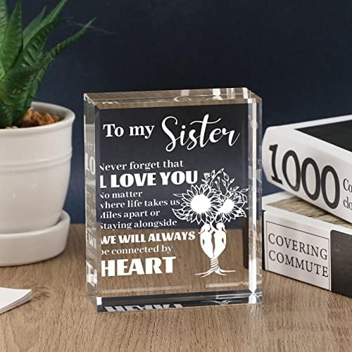 Presentes irmãs da irmã - Presentes de cristal para presentes de aniversário da irmã de presentes irmãs para melhor amiga