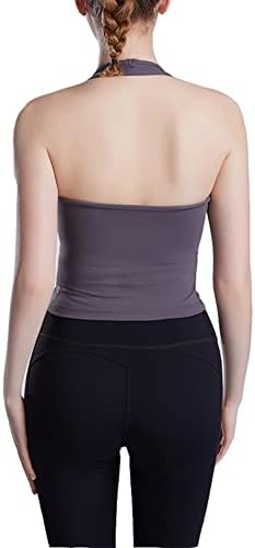 Grajtcin Halter Cute Treinout Sports Crop Bras Tops para mulheres Treinando sem costas Treinamento Tops Top Tops de dança