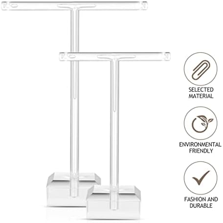 Doitool 2pcs Brincho acrílico transparente Display Stand Table Top Display Jóias Organizador de jóias para colar, Brincos de pulseiras