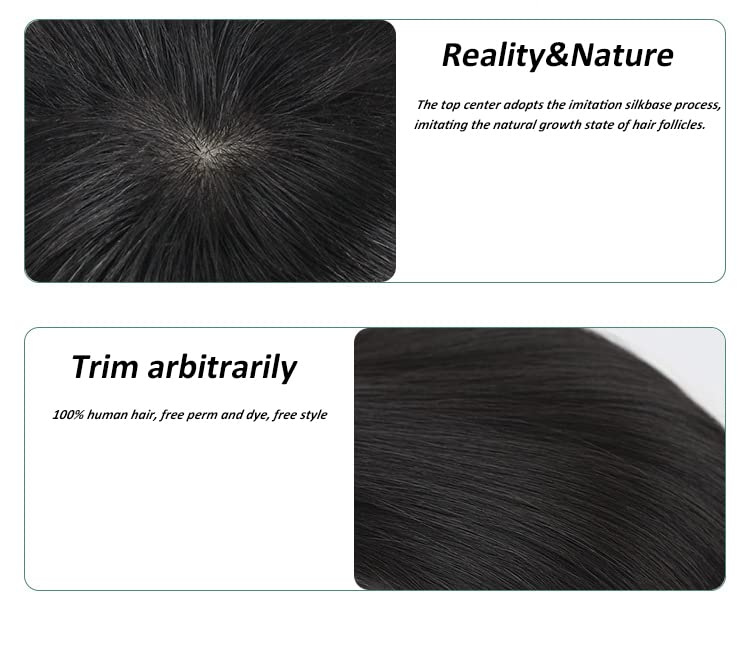 Cabelo de cabelo curto clipe de cabelos curtos no cabelo em perucos de peças de cabelo humano 16x18cm Grande área Toupee