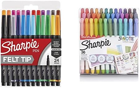 Canetas Sharpie, canetas de ponta de feltro, ponto fino, cores variadas, 24 contagens e marcadores criativos, marcadores, cores variadas,