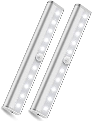 2 Luzes de armário de pacote, 160lm sob luzes do gabinete, luzes LED operadas por bateria, luzes LED do sensor de movimento do Homelife, em qualquer lugar operado por bateria 10 luz noturna de LED para o armário da escada do corredor