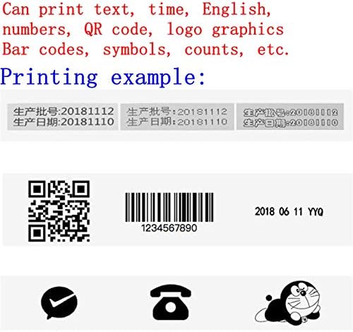 Data da impressora a jato de a jato de tinta inteligente, código QR, logotipo, impressão rápida com caixa de metal, tela de