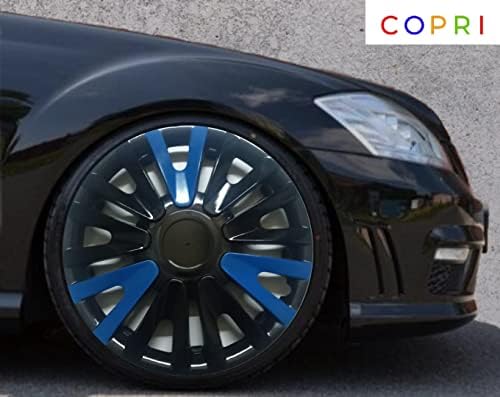 Conjunto de copri de tampa de 4 rodas de 4 polegadas de 14 polegadas Black-Blue Hubcap Snap-On se encaixa Kia