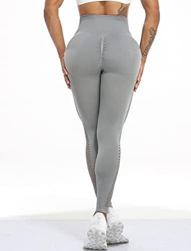 Leggings de cintura alta para malha yiarbid para mulheres controle de barriga atlética com calças de exercícios de ioga