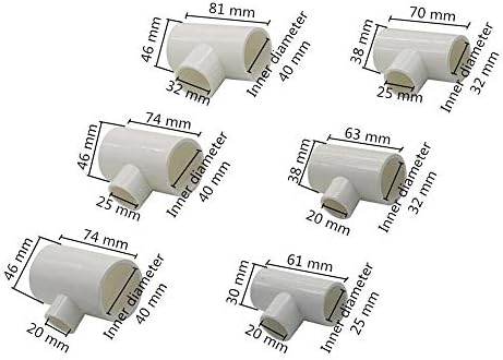 Acessórios de mangueira à prova de vazamento PVC Redução do conector de camisetas de três maneiras Redutores de tubo Adaptador Ferramenta de conexão de irrigação de jardim 25-20 32-20 32-25 40-20 40-25 40-32