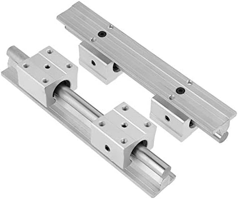 Roadiress 2pcs SBR12 200mm Linear Slide Guide Rail de eixo + 4pcs SBR12UU BLOCO DE ROLAMENTO CNC