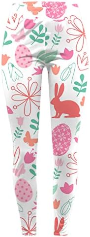 Feliz Dia da Páscoa Feliz Leggings 2023 Primavera Coelhos fofos Plus Tamanho Leggings calças de Yoga Funny Bunny Workous Funny