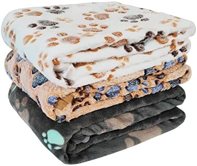 Cobertores de cães amorlemon jogam cobertores para cães pequenos 3 embalagens fofas de flanela de pet -tanel de estimação macia para