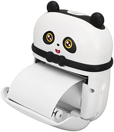 Impressora portátil da mini impressora de pisca com 10 rolos de impressão de impressão de impressão de baixo ruído baixo panda look