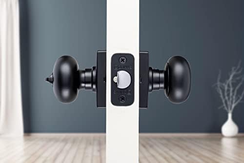 Brinks - botão de porta de bola de entrada com chave contemporânea, preto fosco - projetado para casas elegantes e modernas e combina