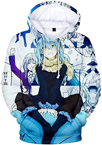 Anime quente sobre reencarnado a slime 3d capuzes rimuru tempest timida capuz moletons de camisetas