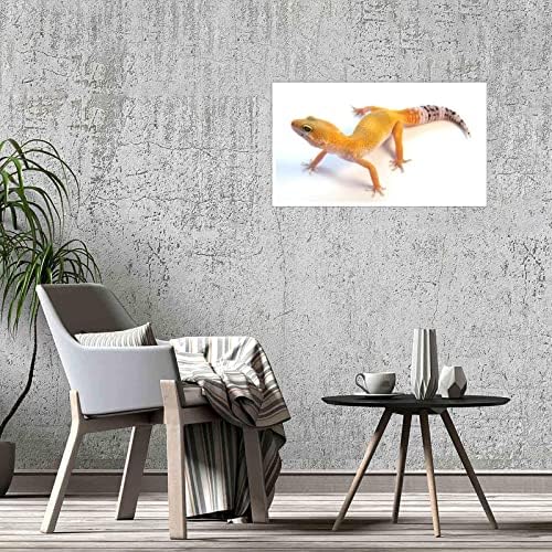 PMVTREQ LEOPARD GECKO Poster foto foto impressão de lagarto lagarto manchas amarelas de réptil 1181 Impressão de tela de pôster para decorações de cinema de escritório em casa