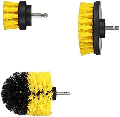 Auto Duster Combo Grout Powe Yellow Brush Tool Ferramenta Kit de limpeza 3pcs Limpeza de prato Brush com sabonete de alça