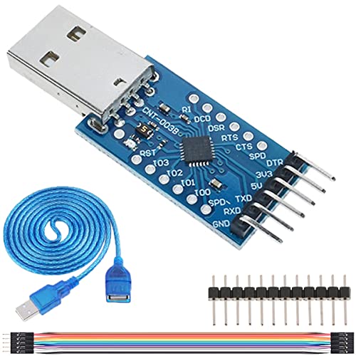 Módulo DKARDU CP2104 USB a TTL UART MODULE CONVERSOR SERIAL CP2102 com cabos de cabelos de cabeçalho de pino Cabo de extensão