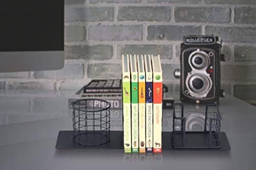 Livros decorativos | Livro de metal termina | Livros para prateleiras | Farmhouse Bookends | Termo preto fosco | Organizador do