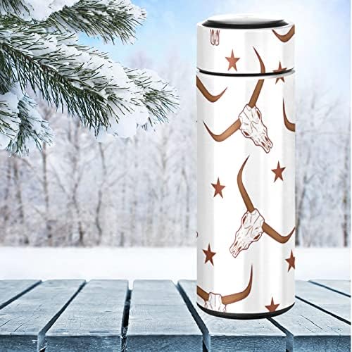 Cataku Cow Skull Star Water Bottle isolado 16 oz de aço inoxidável garrafa térmica para caça a vácuo reutilizável para bebida