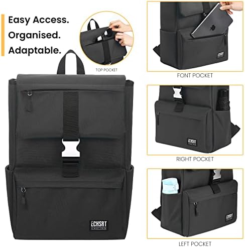 Luncos de almoço isolados de echsrt grande lancheira de 10l e laptop de 16 polegadas Backpack resistente à água Casual Daypack Bag