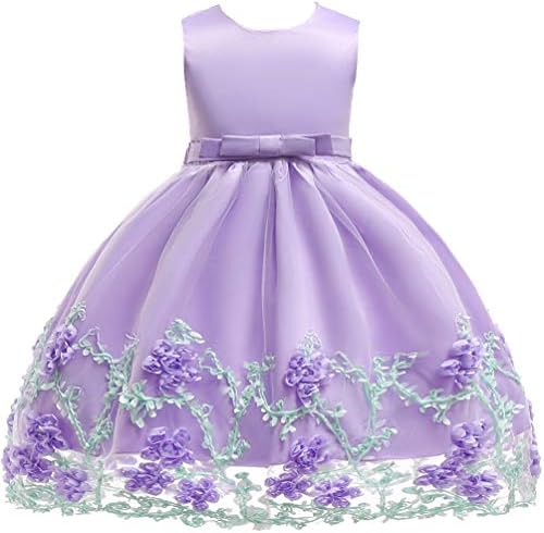 Kilo e medidores Bordado 3D Vestido de menina de flor de tule Tulle Festa formal Baby Dress 3m-9t