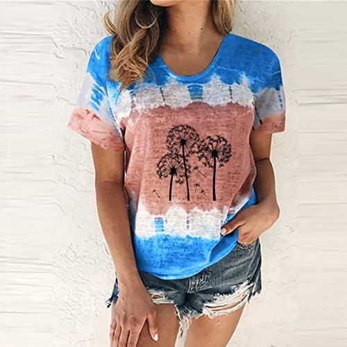 Yubnlvae moletons tie-dye plus size verão relaxado relaxado na moda Casual Casual Camisetas de Manga Longa para Mulheres