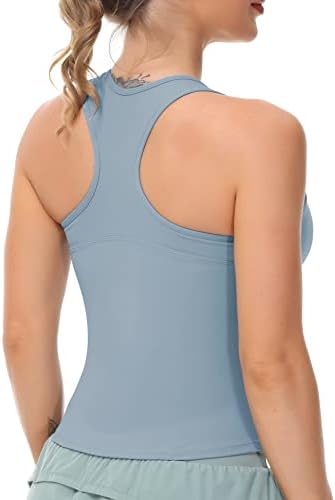 The Gym People Womens 'Racerback Workout Tops com tampas de sutiã sem mangas Slim Fit