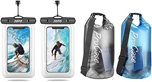 JOTO 【2 pacote】 pacote de telefone à prova d'água flutuante com bolsa de bolsa Procase 2 pacote flutuante de saco seco à prova