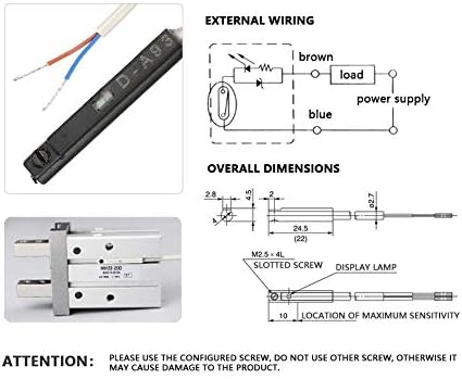 Garosa 2pcs Cilindro magnético Sensor eletrônico de proximidade Indutive Abordagem Sensor Switch Detector Compatível para CDU,