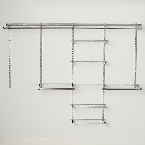 Rubbermaid Configurações Kit de armário de luxo, titânio, 4-8 pés. & Configurações Pants rack, titânio, contém 7 pares de calças,