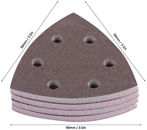 Fafeicy 4pcs 6 orifícios lixa, disco de lixa, lixa de esponja de triângulo, para moer superfície curva, superfície