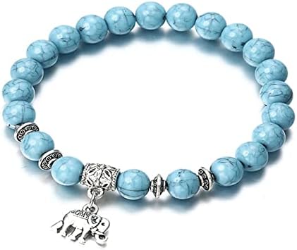 Pulseira elicésida de charme de charme de elefante reiki cura sementes de cristal pulseira animal para homens homens menino menino adolescente boa sorte yoga meditação jóias de natal presente de jóias