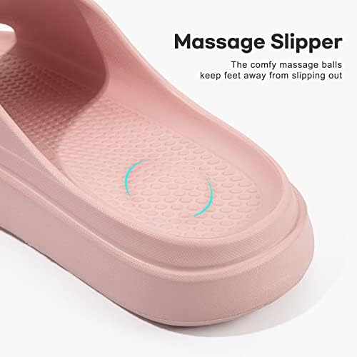 Longbay Cloud Slides para mulheres e homens, almofadas confortáveis ​​deslizamentos de travesseiro macio de pé de dedo do pé