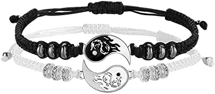 Pmuybhf yin yang infinito trançado corda pulseira