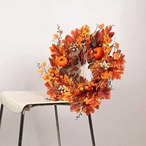 Jahh 50cm Wrainder de outono Decoração de Natal Maple Artificial Folhas de abóbora Raiz Garland Halloween Decoração