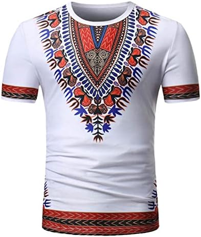 NYYBW Mens Africano Dashiki Camiseta - verão de manga curta impressão floral tribal o pescoço slim fit shirts tops tees blusas