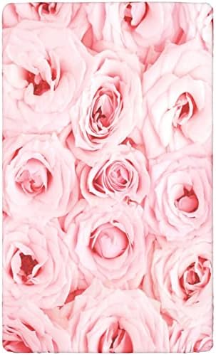 Folha de berço com tema de rosa, colchão de berço padrão folha de colchão ajustada de colchão macio de colchão de colchão para