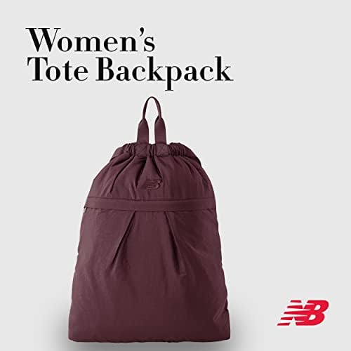 Mochila de New Balance Tote, Bolsa de viagem conversível de cordas conversíveis, Borgonha, 18 polegadas