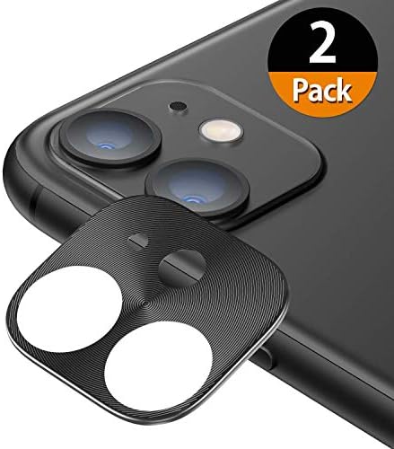 Para iPhone 11 Camera Lens Protector - [2 pacote] UNIWIT Premium Aluminum Lelloy traseiro traseiro da câmera de capa de capa de tela escudo - preto