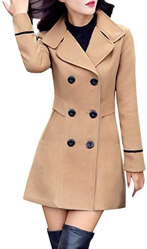 TimeMeans Casats for Women Jackets for Women Wool Double Bastted Casat elegante Jaqueta de moda de manga longa de manga longa chaque