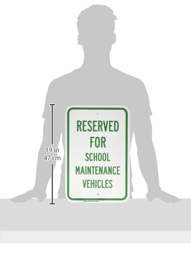 Brady 124329 Sinal de controle de tráfego, lenda Reservado para veículos de manutenção escolar, 18 altura, 12 Largura, verde