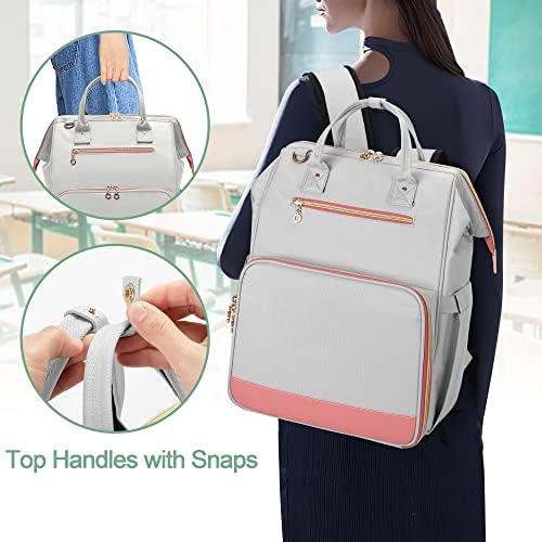 Damero Professor Laptop Backpack Saco de viagem para professores com amplo design de abertura e vários bolsos, mochila