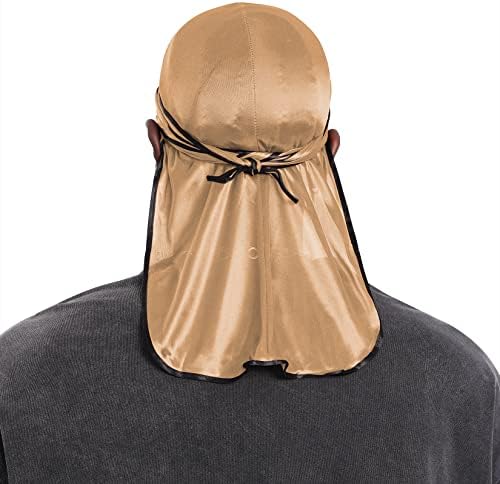 Century Star Cetin Silk Head Wrap Durag Long Tail Feanies for Men Women Headwraps Cap