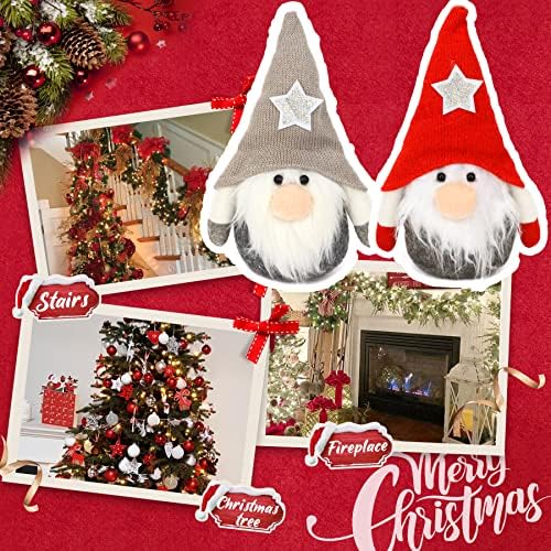 Gnomos de natal de fofteoy Conjunto de pelúcia sueco tomte nisse estatuetas de natal elfo elfo de mesa de mesa de mesa recheada