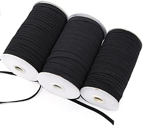 TTNDSTORE ELASTIC BANDS BRANCO E PRETO A ROLO 90 METERS/180 METERS 3/5/6/8/10/12mor de largura poliéster para roupas de costura